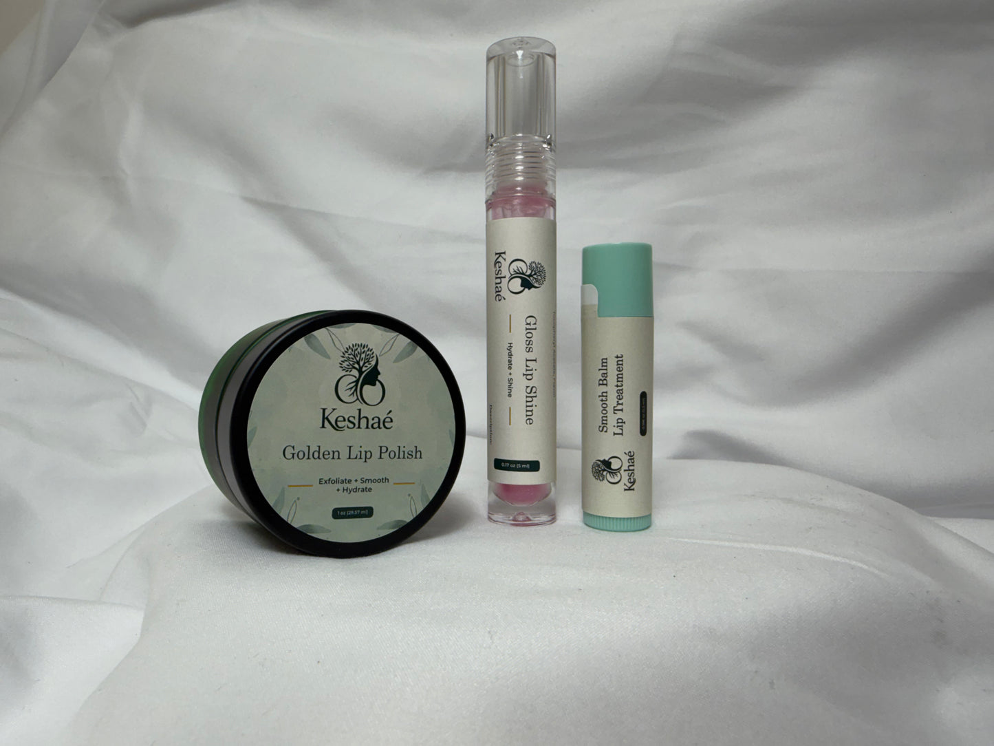 Keshaé Lip Glow Ritual – Complete 3-Step Set