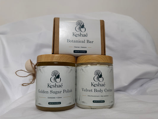 Keshaé Body Glow Ritual – Complete 3-Step Set
