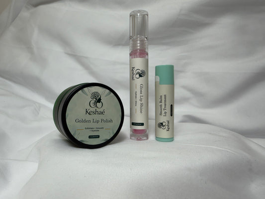 Keshaé Lip Glow Ritual – Complete 3-Step Set